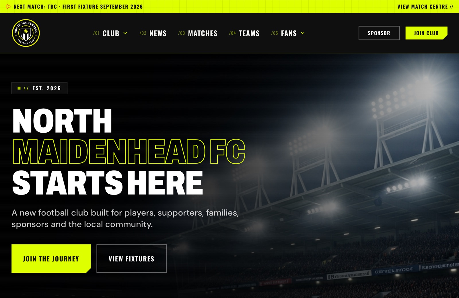 Screenshot of the North Maidenhead FC website